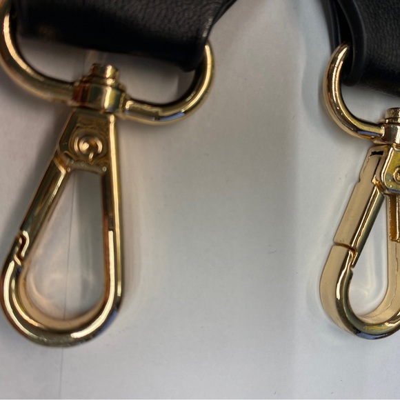 Black Muli-Colored Adjustable Crossbody Strap, Leather/Blended Cotton, GoldSnap - Picture 4 of 6